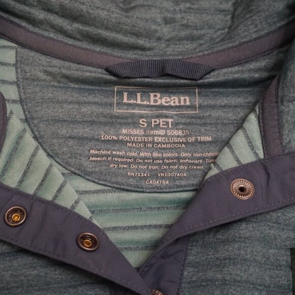 LL Bean Jacket Womens Sm Pet Airlight Knit Pullover Sweatshirt Snap Outdoor Hike - Picture 2 of 4